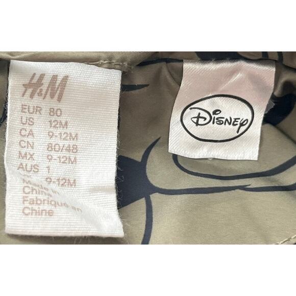 Disney/H&M Olive Green 12Mth Unisex Disney Face Characters Full Zipper Coat - Picture 3 of 6